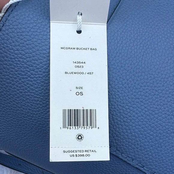 Tory Burch Blue Pebbled Leather Shoulder Bag